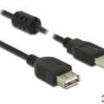 DeLock Extension cable USB 2.0 Type-A male > USB 2.0 Type-A female 3m Black fotó