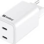 Sandberg Telefon töltő - AC Charger Dual USB-C PD65W EU - SANDBERG fotó