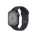 Apple Watch Series 8 GPS + Cellular 41mm éjfekete alumíniumtok, éjfekete sportszíj (MNHV3CM/A) (M... fotó