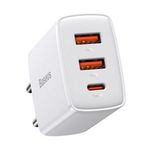 Hálózati töltő adapter, 30W, 2 x USB aljzat, USB Type-C aljzat, gyorstöltés, PD 3.0, QC 3.0, Base... fotó