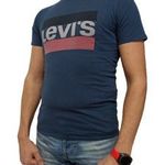 LEVIS sötétkék márka feliratos S/M férfi PÓLÓ n7 fotó