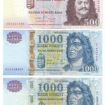 Modern Forint LOT ( 3 db ) ( 2011 DC 1000 Ft, 2010 ED 500 Ft UNC, 2005 DA 1000 Ft XF+ ) -FG40 fotó