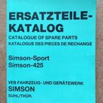 Simson Sport és 425 alkatrészkatalógus fotó