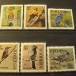 Rodézia postatiszta** Madár sor 1971 MI 108-113 kat.ár 18 euro fotó