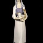 LÁNY CICÁVAL .. NÉMET SITZENDORF PORCELÁN FIGURA X fotó