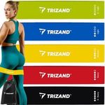 5 különböző erősségű Latex fitnesz szalag tárolózsákban -Trizand 21955 fotó