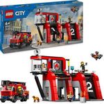 Lego City Tűzoltóállomás és tűzoltóautó tűzoltó kutya Ajándék Ötlet Karácsonyra 60414 Akció ÚJ fotó