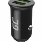 Green Cell Autós töltő 36W GC PowerRide Nano36, 2x USB-A Ultra Charge gyorstöltéssel CADM-GC-36AA fotó