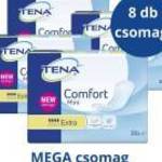 TENA Comfort Mini Extra Inkontinenciabetét MEGA csomag 500 ml (8 csomag, 240x) fotó