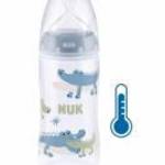 NUK FC+Temperature Control cumisüveg 300 ml BOX-Flow Control szívófej blue fotó