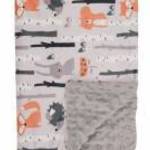 Foxy Baby Minky Super Soft babatakaró 75x100 - Szürke - Erdő állatai fotó