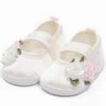 Baba szatén balettcipők New Baby Ivory Flowers 3-6 h - NEW BABY fotó