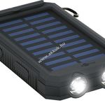 Helyettesítő Quazar Solar Cell napelemes powerbank (fekete) 8000mAh/8Ah + LED-es lámpa - Kiárusítás! fotó