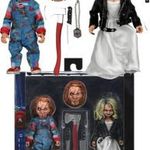 000 12-14 cm-es NECA Bride of Chucky figura szett - Tiffany és Chucky baba cserélhető fejekkel, szöv fotó