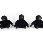 1S307 Három darab gorilla plüss figura 14.5 cm fotó