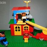 Lego 3669 Tűzoltó- és Rendőrkapitányság. Fabuland állatmese legó játék készlet, 1982-ből. fotó