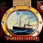 " HAMBURG - LONDON JÁRAT " VINTAGE REKLÁM FÉM TÁBLA XIX. SZÁZADI HAJÓS TÉMÁVAL ! fotó