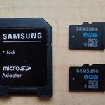 2db 8GB SAMSUNG micro SD HC Class6 memória kártya + SD adapter fotó