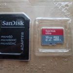 1db 16GB SanDisk Ultra micro SDHC Class10 A1 memória kártya + SD adapter fotó