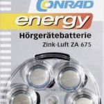 ZA 675 Gombelem Cink-levegő 1.4 V 630 mAh Conrad energy 6 db fotó