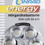 Conrad energy Gombelem ZA 675 1.4 V 6 db 630 mAh Cink-levegő fotó