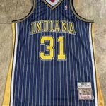 Új MITCHELL & NESS NBA MEZ Mezek REGGIE MILLER VINTAGE RETRO INDIANA PACERS 31 fotó