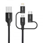 Choetech IP0030 3in1 USB Type-A apa - Micro USB Type-B / Lightning / USB Type-C apa Adat és töltő... fotó