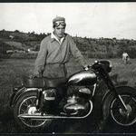 Fiú Jawa motorkerékpárral, motor, jármű, közlekedés, szocializmus, 1960-as évek, Eredeti fotó, pa... fotó