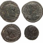 Római bronz lot (4 db): I. Constantinus (2 db) és Constans (2 db) VF-EF fotó