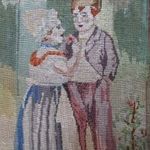 BIEDERMEIER tű festés PETIT POINT TŰGOBELIN gobelin KÉP - DÍSZPÁRNA BETÉT kézimunka 144 öltés / cm2 fotó