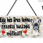 Fatábla 12 Francia bulldog 22x11cm - Falikép fotó