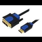 HDMI/DVI kábel, fekete, 2 m, LogiLink CHB3102 (CHB3102) fotó