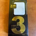 3 fejű utazós hálózati töltő - 3 db 3.4A USB töltő fotó