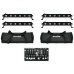 EUROLITE Set 4x LED BAR-6 QCL RGBW + 2x Soft Bag + Controller fotó