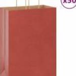 vidaXL 50 db piros kraft papírzacskók fogantyúkkal 32x17x44 cm fotó