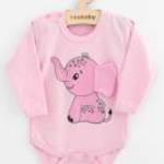 Baba hosszú ujjú body New Baby Happy Elephant pink - NEW BABY fotó