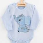 Baba hosszú ujjú body New Baby Happy Elephant blue - NEW BABY fotó