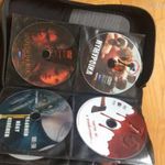 60 darab dvd film egyben tokban nagyon jó horror film címekkel pl psyho2 stb eredeti doboza nincs fotó