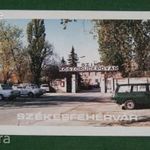 Kártyanaptár, Szim köszörűgépgyár, Székesfehérvár, Lada, Zsiguli, Wartburg combi autó, parkoló, 1983, , G, fotó