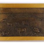 1R373 Domonkos Béla : Hatalmas hortobágy bronz relief 34 x 50 cm fotó