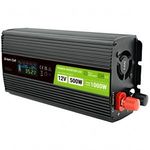 Green Cell KFZ Spannungswandler Power Inverter 12V > 230V 500W/1000W USB/Steckdose/Display Black ... fotó