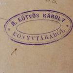 R! Egy kötet R. Eötvös Károly könyvtárából 1874 fotó