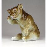 1F077 Régi síró porcelán medve figura 11.5 cm fotó