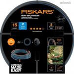 Fiskars Locsoló tömlő szett 15m tömlő tartóval fotó