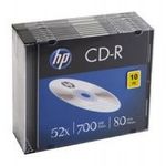 CD-R lemez, 700MB, 52x, 10 db, vékony tok, HP fotó