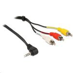 Delock 84504 sztereo jack 3.5 mm 4 pin apa, forgatott > 3 x RCA apa kábel 1, 5 m (84504) fotó