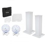 EUROLITE Set 2x Stage Stand 100cm + 2x LED B-40 HCL Beam Effect white fotó