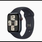 Apple Watch SE (2023) GPS 44mm éjfekete alumíniumtok, éjfekete sportszíj (S/M) (SE44black) fotó