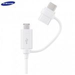 Samsung EP-DG930DWE Adatátvitel adatkábel, töltő funkció (microUSB, és Type-C) FEHÉR fotó