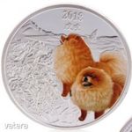 KUTYA ÉVE 2018 UNC CSAU CSAU CHOW CHOW EZÜSTÖZÖTT SZÍNEZETT EMLÉKÉRME 40MM fotó